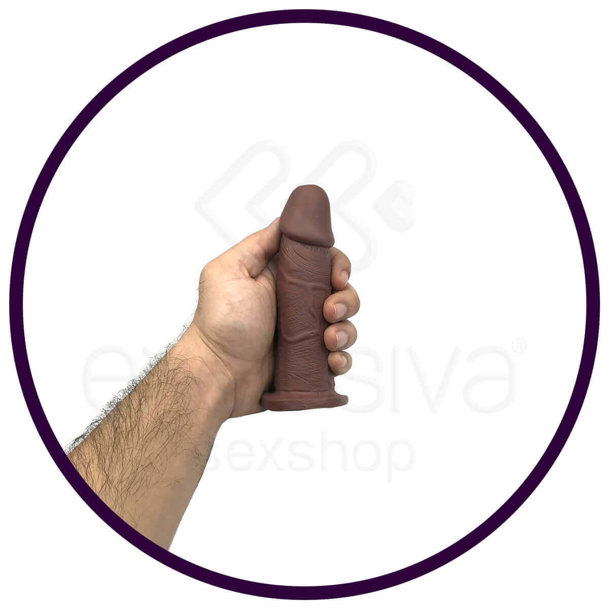 Sensual Import - Cinta Peniana para Coxa com Prótese Realística Removível - 14 x 3,4 cm | Cor: Marrom - 6