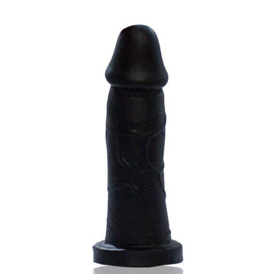 Foto 3 do produto Prótese Realística em Forma de Pênis Ereto com Veias Salientes, Glande Definida e Base Achatada - Sensual Import | 13 x 3,7 cm | Cor: Preto