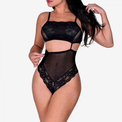 Foto 2 do produto Body Alucinante em Tule Transparente com Detalhe de Renda - Sensualle | Tamanho Único
