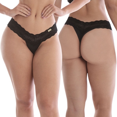 Calcinha Cristal em Lycra e Renda - Sensualle | Tamanho Único | Disponível em 9 Cores