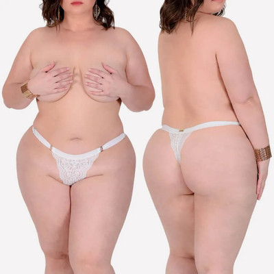 Foto 2 do produto Sensualle - Calcinha Fio Dental em Renda Plus Size | Tamanho Único
