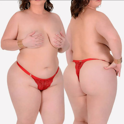 Foto 3 do produto Sensualle - Calcinha Fio Dental em Renda Plus Size | Tamanho Único