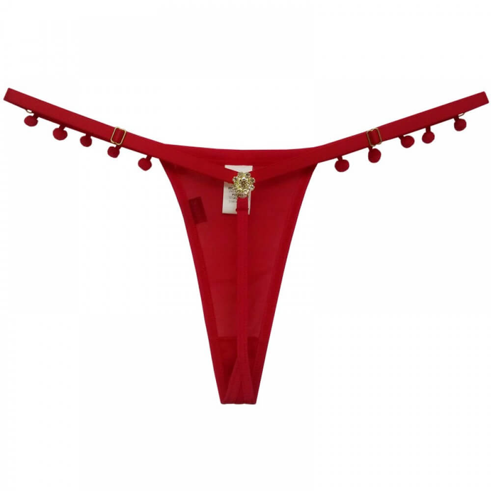 Calcinha Fio Dental Singela com Detalhe de Joia - Sensualle | Tamanho Único | Disponível em 3 Cores - 2