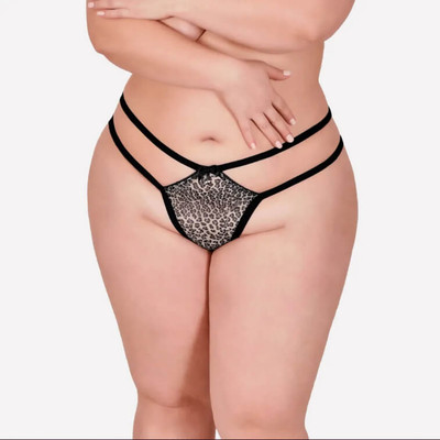 Sensualle - Calcinha Fio Dental em Tule e Strappy Plus Size | Tamanho Único
