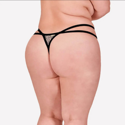 Foto 2 do produto Sensualle - Calcinha Fio Dental em Tule e Strappy Plus Size | Tamanho Único