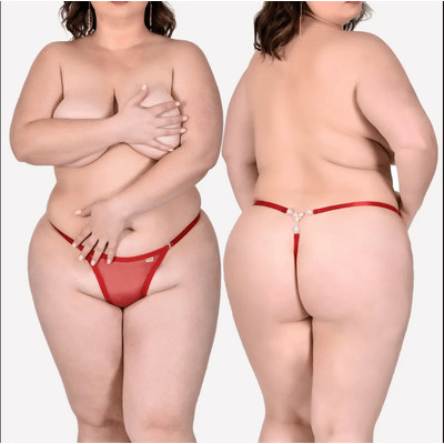 Foto 2 do produto Sensualle - Calcinha Plus Size Fio com Transparência | Disponível em 3 Cores | Tamanho Único