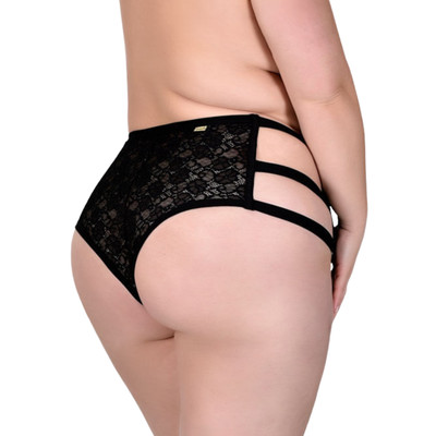 Calcinha em Renda com Strappy Plus Size - Sensualle | Disponível em 2 Cores e 3 Tamanhos