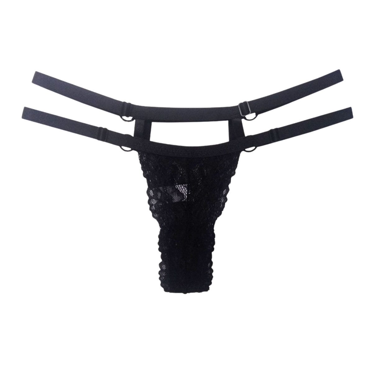 Calcinha Tanga Fio Dental em Renda com Strappy - Sensualle | Tamanho Único | Disponível em 2 Cores - 2