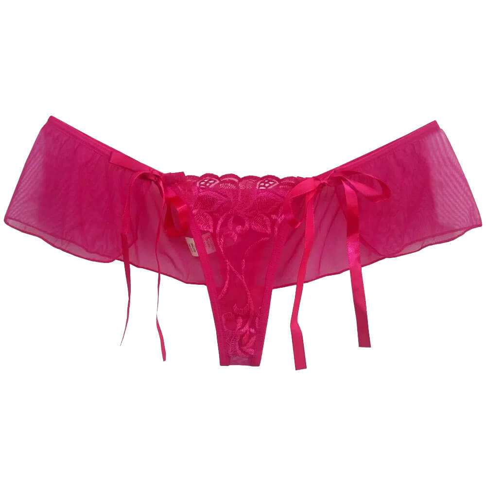 Calcinha Tanga Eu Quero em Renda e Tule - Sensualle | Tamanho Único | Disponível em 3 Cores - 3