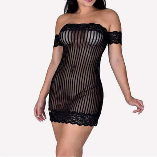 Camisola Esbelta em Tule Transparente com Detalhes em Renda - Sensualle | Disponível em 3 Tamanhos - 2