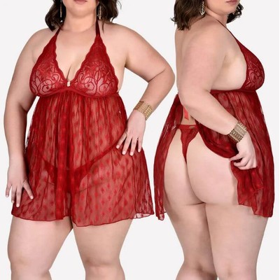 Camisola em Tule e Renda e Abertura nas Costas - Sensualle | Plus Size | Disponível em 3 Cores