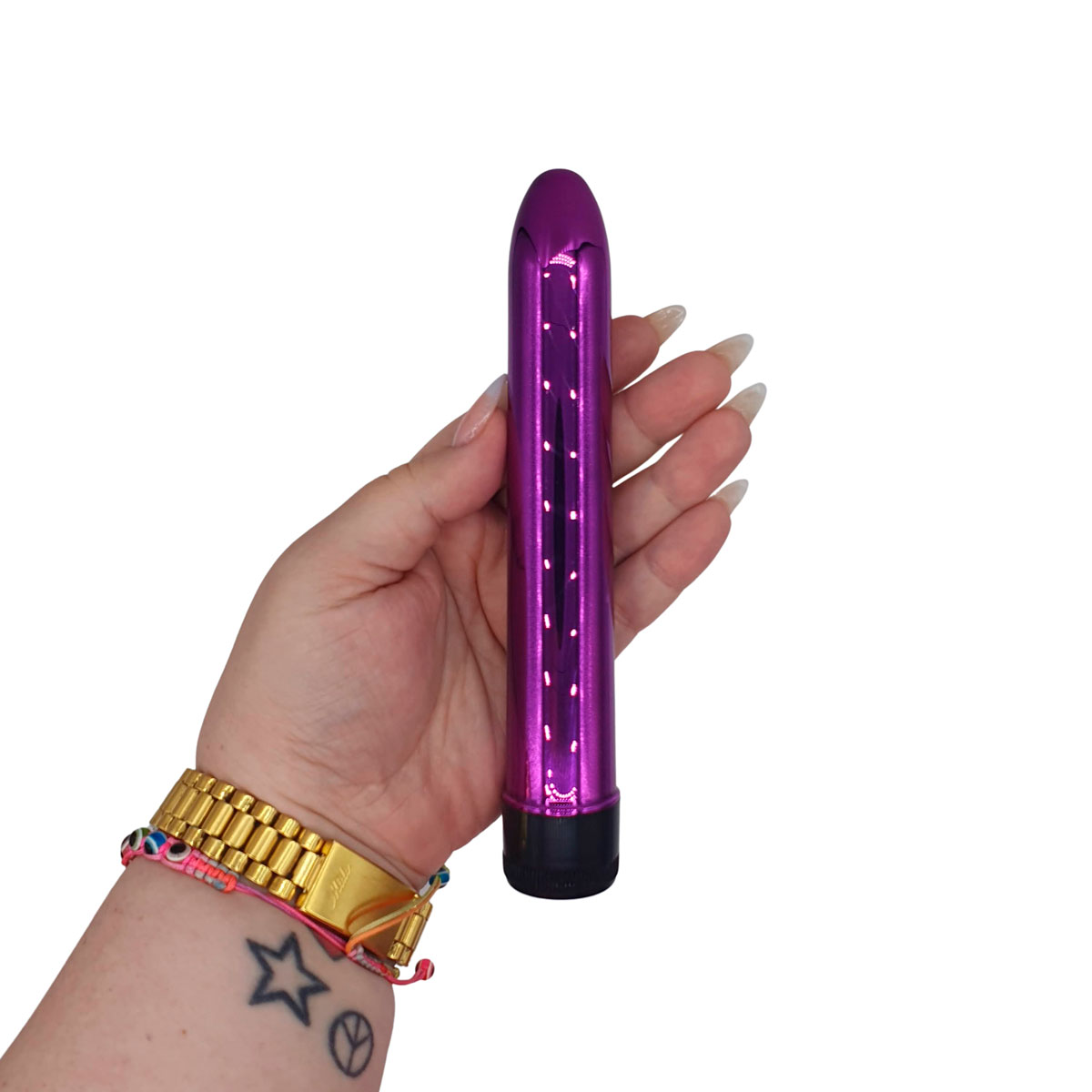 Vibrador Personal Cromado com Vibração Multivelocidade - Seu Vibro | 15 x 3 cm | Disponível em 3 Cores - 4