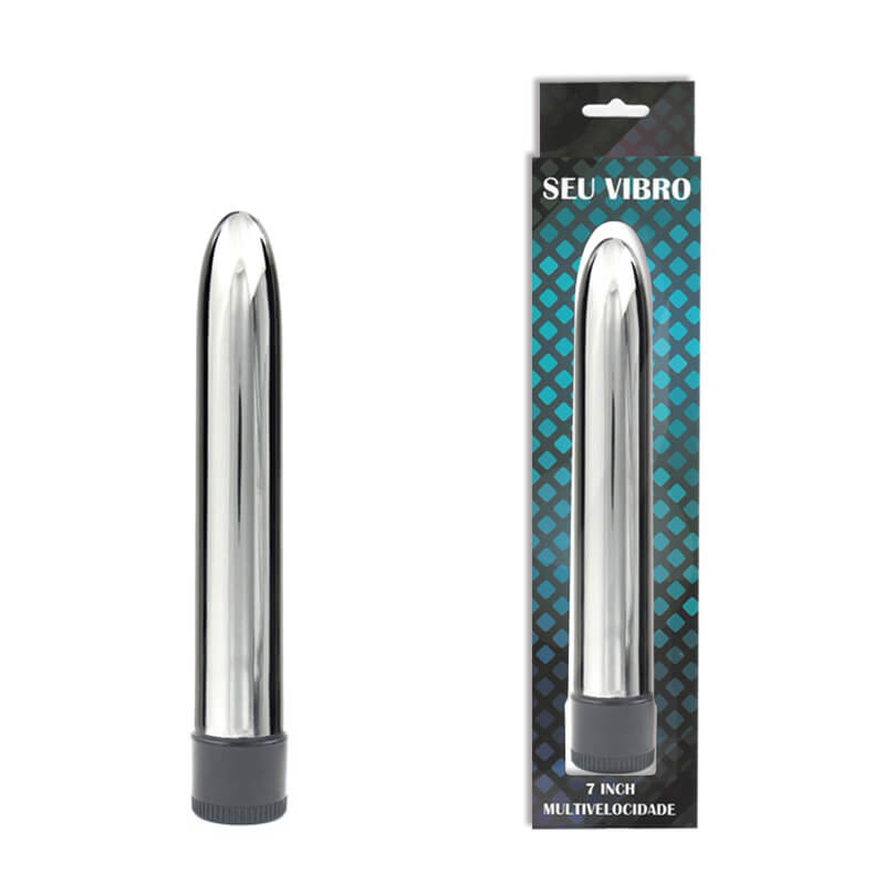 Vibrador Personal Cromado com Vibração Multivelocidade - Seu Vibro | 15 x 3 cm | Disponível em 3 Cores - 2