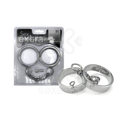 Foto 4 do produto Sex Extra - Algemas em Metal com Chave de Travamento Rosqueável - 31 x 2 cm