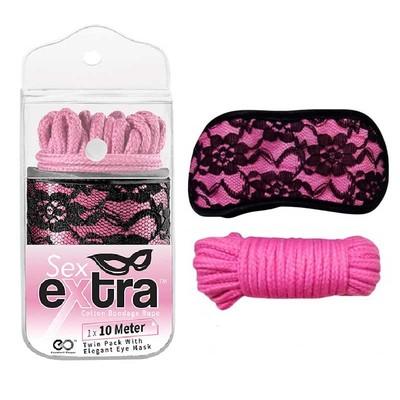 Foto 1 do produto Kit Sadomasoquismo com Corda em Algodão e uma Venda - Sex Extra | Disponível em 2 Cores