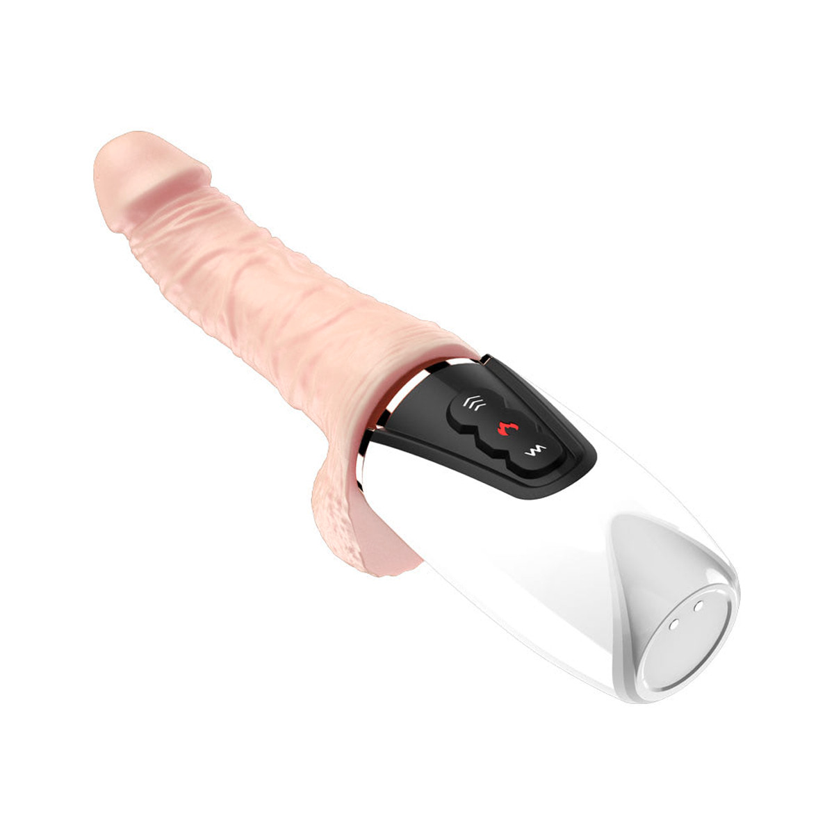 Prótese Realística Recarregável com Formato de Pênis, 7 Modos de Vibração, Movimentos Vai e Vem e Aquecimento - Dibe Sex Massage | 14 x 3,6 cm - 2