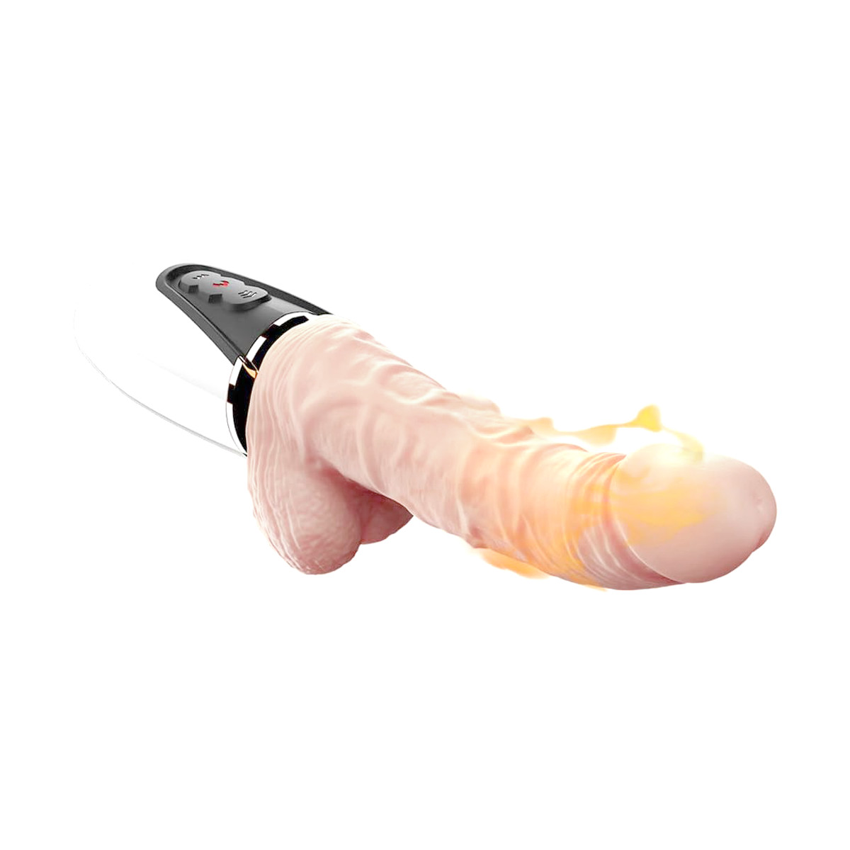 Prótese Realística Recarregável com Formato de Pênis, 7 Modos de Vibração, Movimentos Vai e Vem e Aquecimento - Dibe Sex Massage | 14 x 3,6 cm - 5