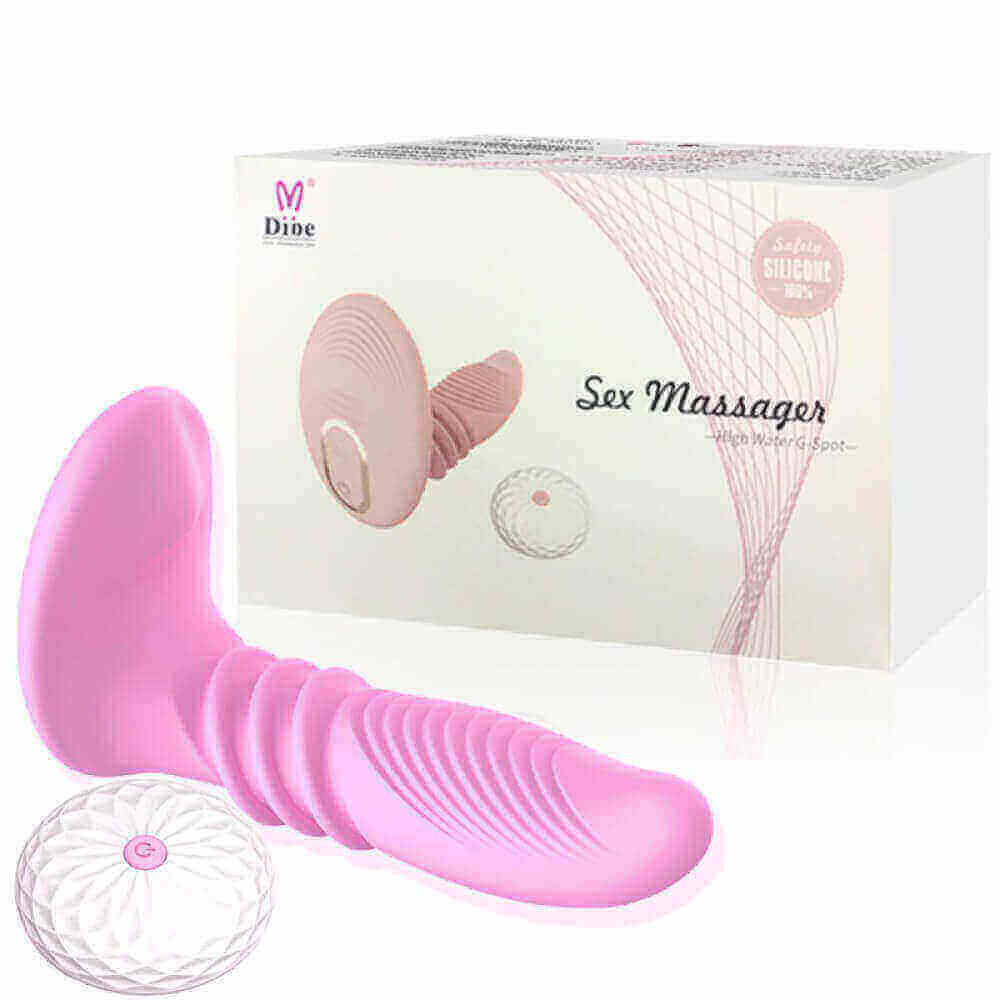 Vibrador Estimulador de Clítoris e Ponto G Recarregável, 7 Modos de Vibração e Movimento de Vai e Vem, Auto Aquecimento e Controle Remoto - Sex Massager Kimi Dibe - 16 x 3,5 cm | Disponível em 2 Cores - 4