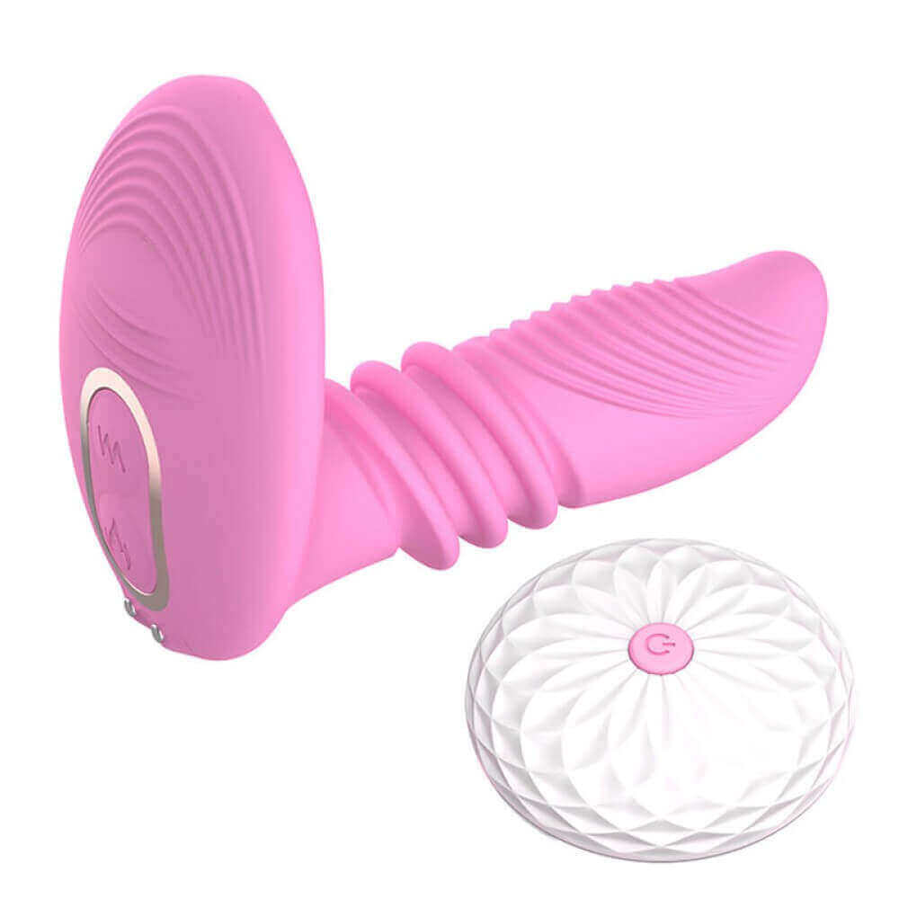 Vibrador Estimulador de Clítoris e Ponto G Recarregável, 7 Modos de Vibração e Movimento de Vai e Vem, Auto Aquecimento e Controle Remoto - Sex Massager Kimi Dibe - 16 x 3,5 cm | Disponível em 2 Cores - 5
