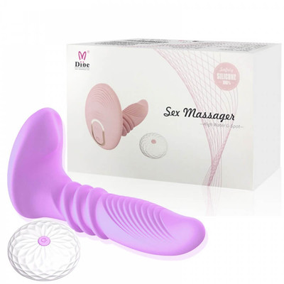 Foto 1 do produto Vibrador Estimulador de Clítoris e Ponto G Recarregável, 7 Modos de Vibração e Movimento de Vai e Vem, Auto Aquecimento e Controle Remoto - Sex Massager Kimi Dibe - 16 x 3,5 cm | Disponível em 2 Cores