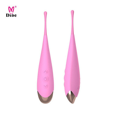 Foto 6 do produto Vibrador Estimulador de Clítoris Recarregável em Silicone com 7 Modos de Vibrações, Controle de Intensidade e 2 Pontas Diferentes - Dibe Sex Massager - 18 x 3,3 cm