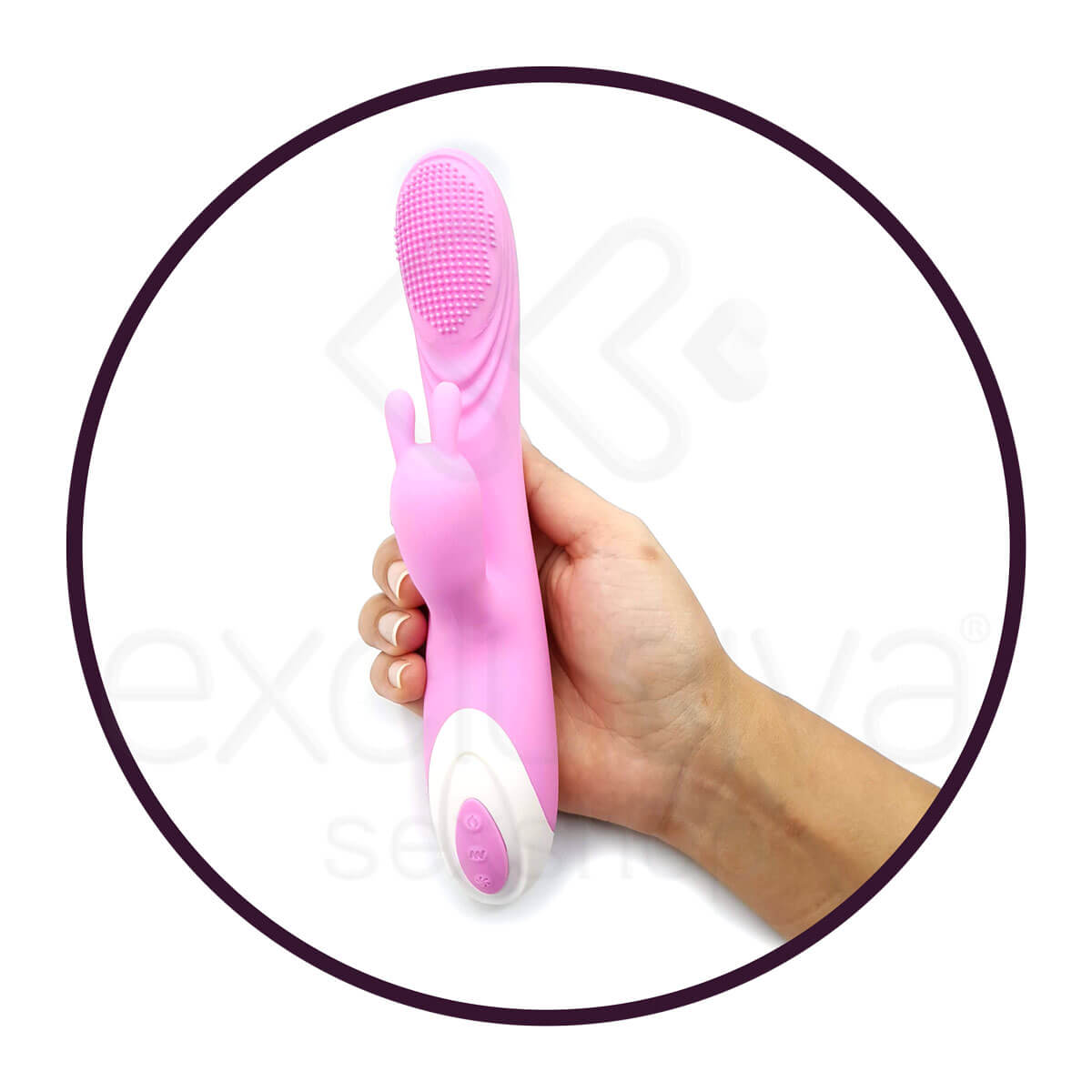 Sex Massager - Vibrador Estimulador de Ponto G e Clítoris com 7 Modos de Vibrações e 7 Velocidades, Possui Função Aquecimento - 21,5 x 3,4 cm - 5