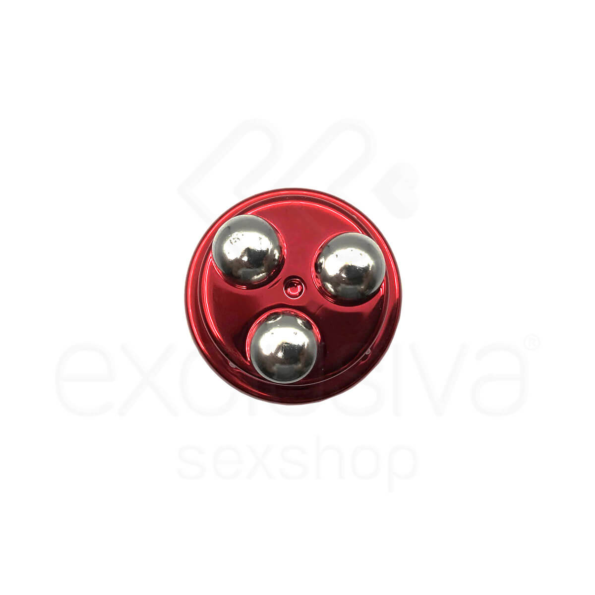 Sex Pointer - Vibrador Estimulador de Clítoris com 3 Esferas em Metal e 10 Modos de Vibração - 12,8 x 2,6 cm | Cor: Vermelho - 3