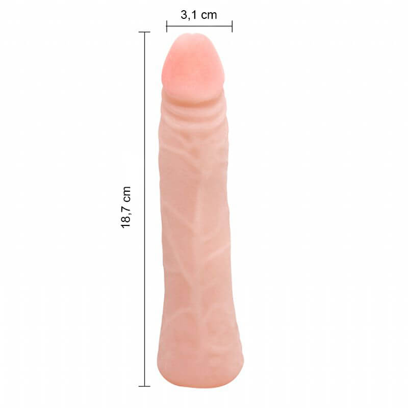 Sextoy - Prótese em Formato de Pênis em Cyberskin com Vértebra e Texturas - 15,3 x 3,1 cm - 3