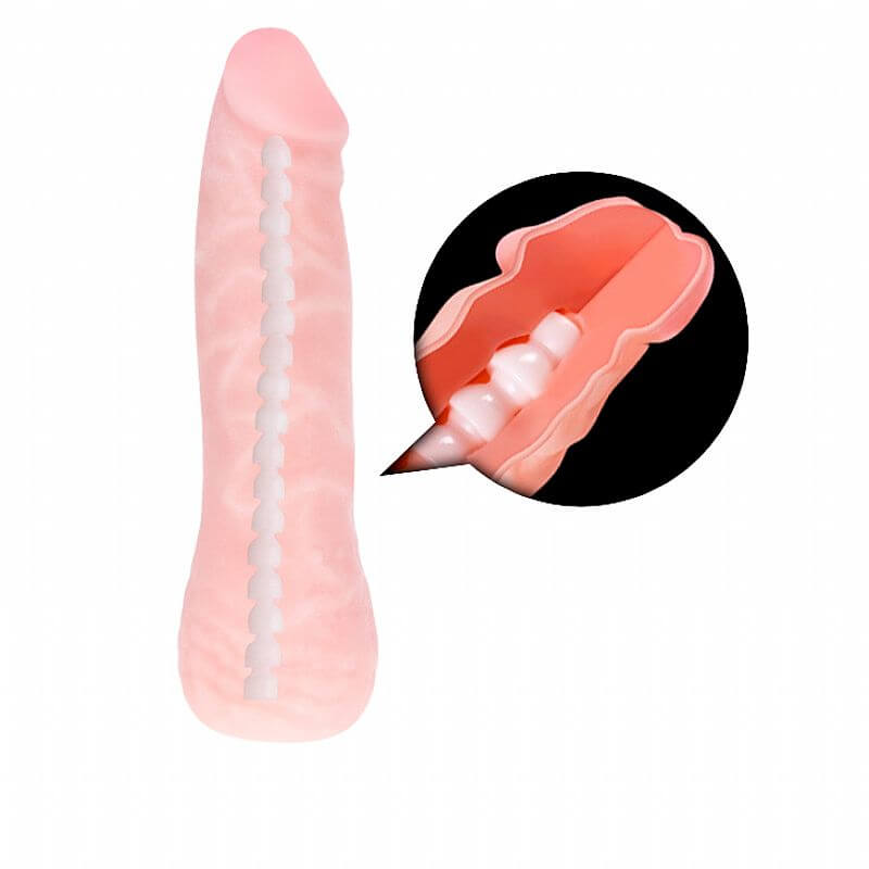 Sextoy - Prótese em Formato de Pênis em Cyberskin com Vértebras - 11,1 X 3 cm - 4