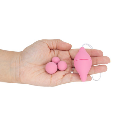 Foto 5 do produto Kit de Pompoarismo com Cone com Alça de Segurança e 3 Bolas com Pesos - Sexual Exercíse