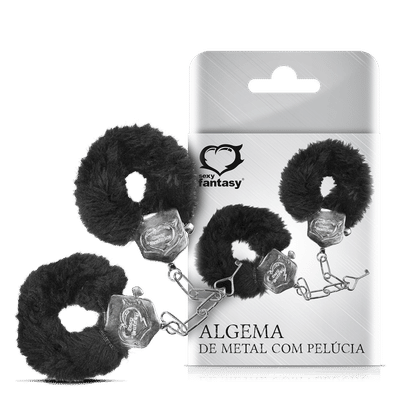 Foto 1 do produto Sexy Fantasy - Algemas de Metal com Capa de Pelúcia | Cor: Preto