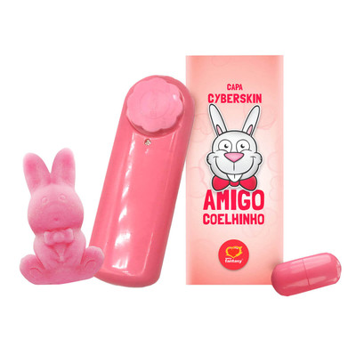Foto 1 do produto Cápsula Vibratória com Capa em Cyberskin e Vibração Multivelocidade - Sexy Fantasy Amigo Coelhinho | 3,6 x 1,5 cm