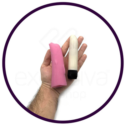 Foto 3 do produto Vibrador Personal com Capa em Cyberskin e Vibração Multivelocidade - Sexy Fantasy Amigo Golfinho - 11 x 2,7 cm