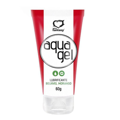 Foto 1 do produto Gel à Base De Água Lubrificante Beijável - Sexy Fantasy Aqua Gel - 60 Gramas | Sabor: Morango