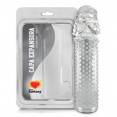 Foto 1 do produto Capa Expansora de Pênis em Silicone - Sexy Fantasy | 16 x 3 cm | Cor: Transparente