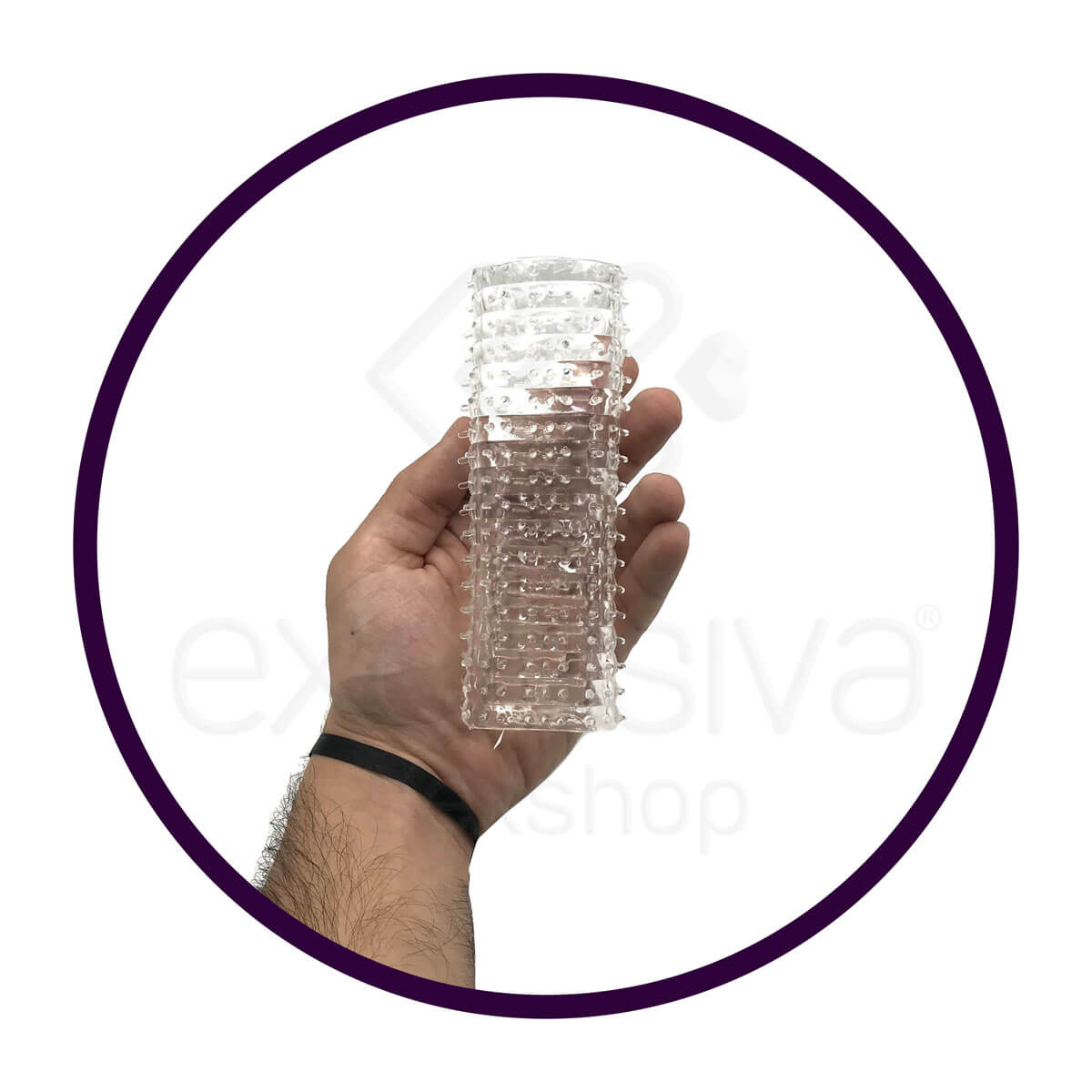 Capa Peniana Expansora Feita em Silicone com Texturas Massageadoras - Sexy Fantasy | 15 x 4,5 cm - 3