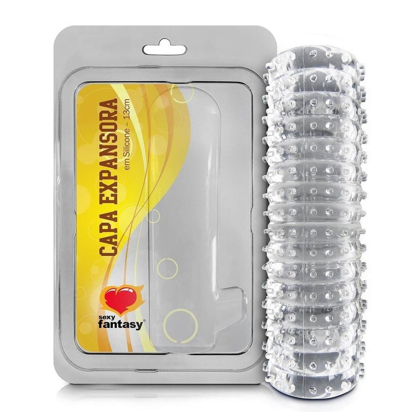 Capa Peniana Expansora Feita em Silicone com Texturas Massageadoras - Sexy Fantasy | 15 x 4,5 cm - 2
