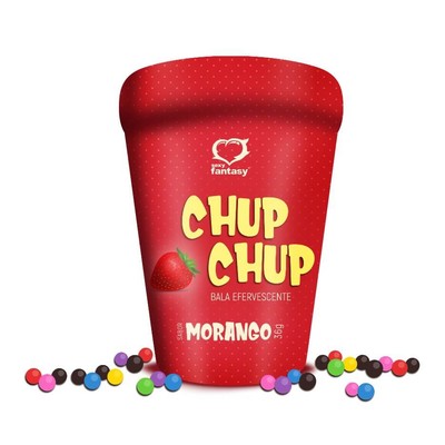 Foto 1 do produto Bala Efervescente - Sexy Fantasy Chup Chup - 36 g | Sabor: Morango