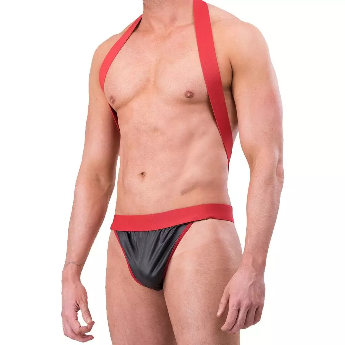 Cueca JockStrap com Suspensório Preto e Vermelho - Sexy Fantasy | Tamanho Único - 2