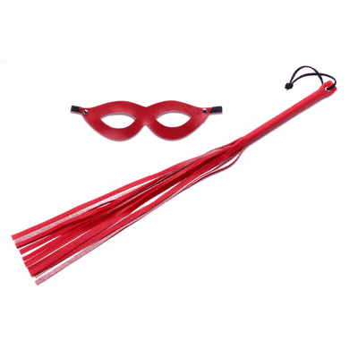 Sexy Fantasy - Kit Sado com Máscara e Chicote | Cor: Vermelho