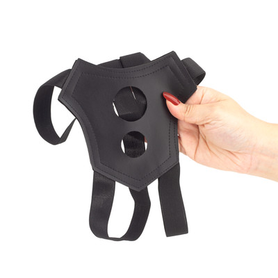 Cinta Peniana Avulsa em Couro Sintético com Duas Aberturas para Próteses Penianas - Sexy Fantasy Linha Sado 07 | Tamanho Único