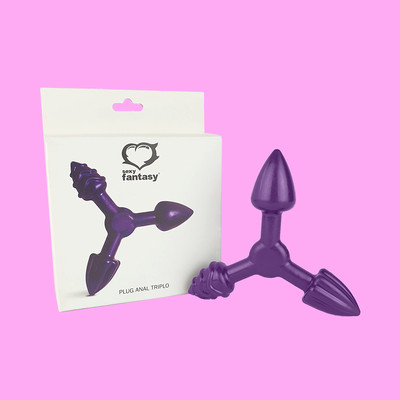 Plug Anal Triplo com Diferentes Tamanhos e Texturas - Sexy Fantasy | 4,5 x 3,1 cm