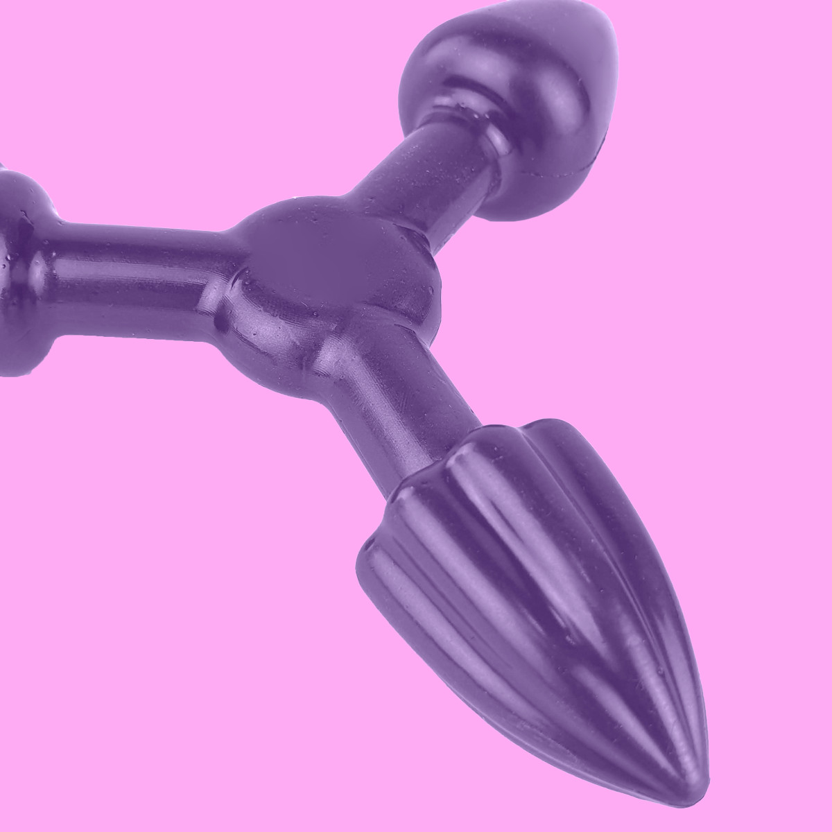 Plug Anal Triplo com Diferentes Tamanhos e Texturas - Sexy Fantasy | 4,5 x 3,1 cm - 5