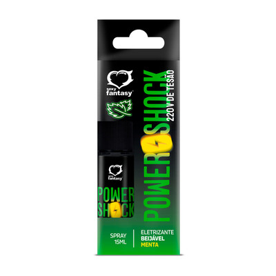 Foto 4 do produto Spray Eletrizante Beijável com Sabor - Sexy Fantasy Power Shock - 15 ml | Disponível em 4 Sabores