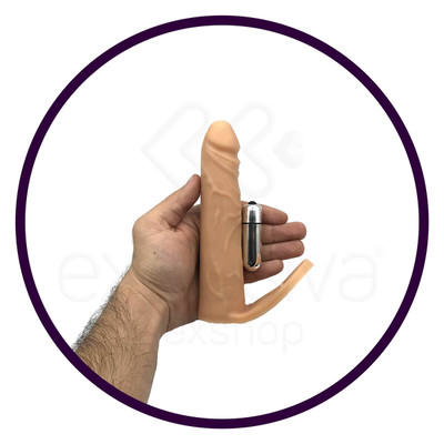 Anel Companheiro com Pênis Realístico e Cápsula Vibratória - Sexy Fantasy Pura Luxúria | 15,5 x 3,4 cm