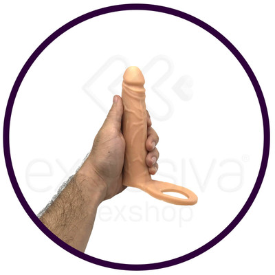 Anel Companheiro com Prótese Peniana em PVC Atóxico - Sexy Fantasy Pura Luxúria | 16,5 x 3,4 cm