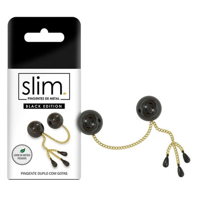 Pingente Duplo com Detalhes de Gotas, Feito em Metal - Sexy Fantasy Slim | 2,3 cm