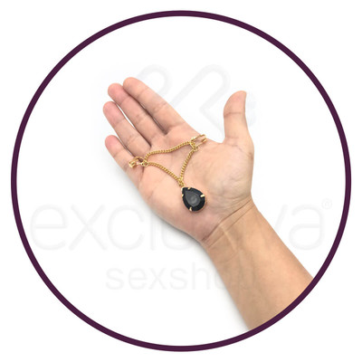 Sexy Fantasy Slim - Pingente Vaginal Labial em Metal com Berloque e Detalhe de Jóia - 5,3 cm