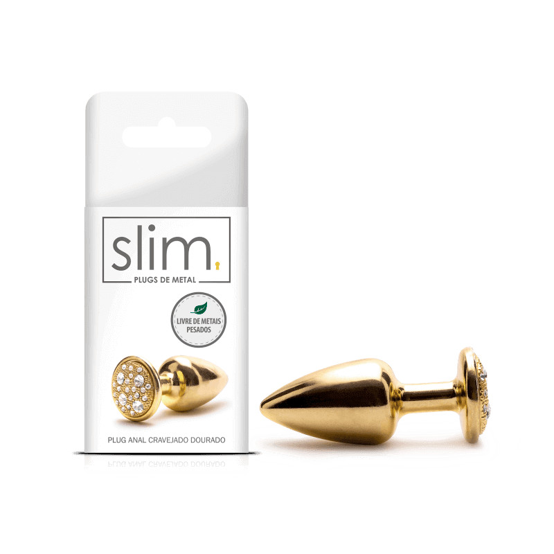 Plug Anal Cônico com Pedrinhas de Cristal na Base - Sexy Fantasy Slim | 6 x 2,6 cm | Disponível em 3 Cores - 2