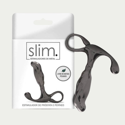 Foto 1 do produto Estimulador de Próstata em Metal com Alça de Segurança - 9,9 x 2,1 cm | Sexy Fantasy Slim
